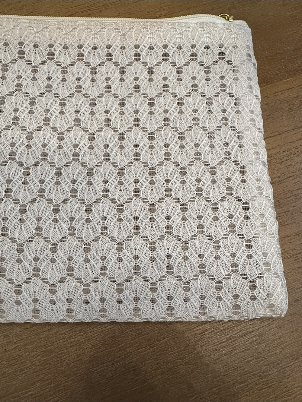 Vintage Lace Zip Pouch Clutch - Cream - Picture 10 of 16